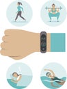Smart watch fitness bandÃÂ  tracker concept